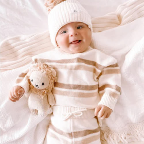 Ziggy Lou Pullover Sweater - Clay Stripes
