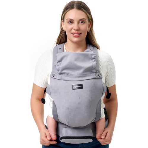 Momcozy Newborn Baby Carrier - Ergonomic, Cozy and Lightweight Carrier for 7-24lbs, Adjustable Neck Support with Sunshield, Breathable Airmesh Perfect for Summer Outing, Light Purple