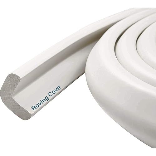Roving Cove HeftyFit Edge Protector for Baby Proofing (6ft Large Edge Only), Heavy-Duty Soft Furniture Edge Bumper Guards, Desk Edge Cushion, Wall Corner Covers, 3M Adhesive, Oyster White (Off White)