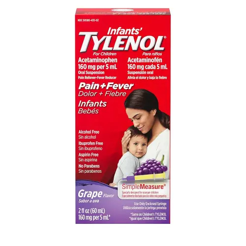 Infants' TYLENOL Oral Suspension, Grape, 2 Fl. Oz