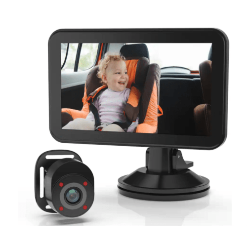 Rexing - BC500 In-Car Baby Cam with Monitor – HD 1080p & Infrared Night Vision - Black