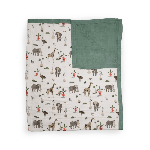 Deluxe Muslin Quilted Throw - Safari Social 2