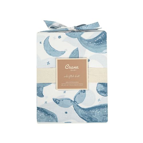 Caspian Crib Sheet (Whale) | Crib Bedding Sets - Crane Baby