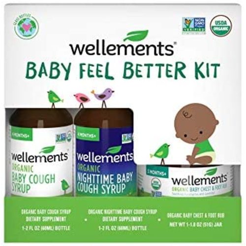Wellements Baby Feel Better Kit - Includes Organic Baby Day & Nighttime Cough Syrups, & Baby Chest & Foot Rub …