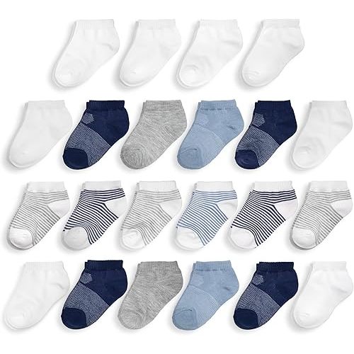 Fruit of the Loom Baby 22-Pack Grow & Fit Flex Zones Low Cut Stretch Socks - Unisex, Girls, Boys