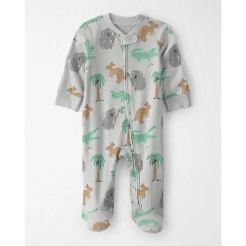 Baby Organic Cotton Sleep & Play Pajama in Aussie Friends - 3 month