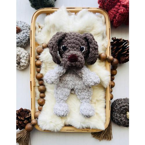 German shorthair pointer crochet lovey, handmade in USA, made in USA, Gsp mom, gsp gifts, pointer baby, bird dog gift, hunting dog baby gift