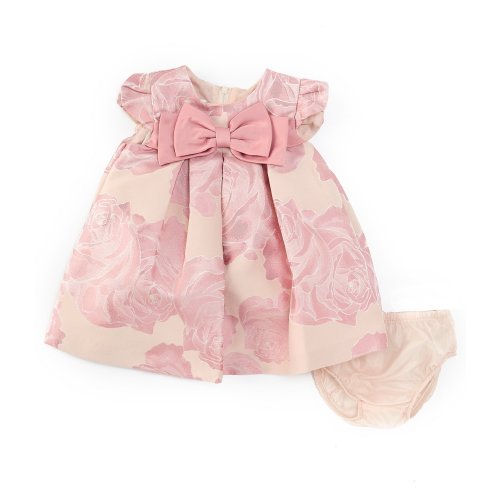Bonnie Jean Baby Girls Newborn-24 Months Petal Sleeve Floral Jacquard Trapeze Dress