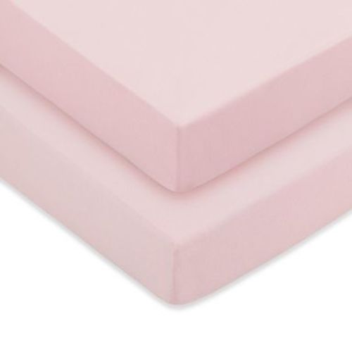 Comfy Cubs Fitted Crib Sheet – 100% Cotton Baby Crib Mattress Sheet for Boys and Girls, Pack of 2 - Pink