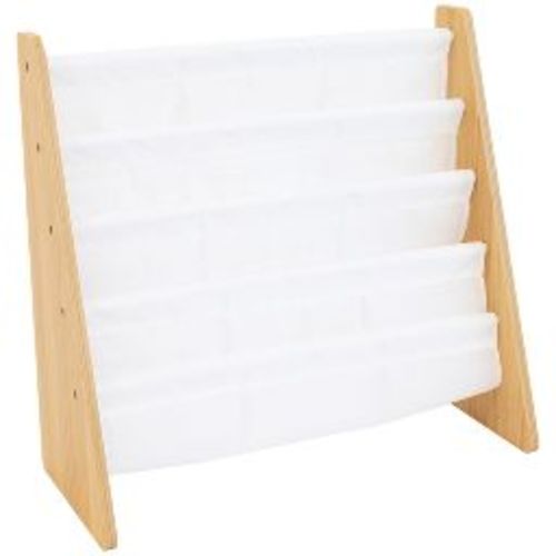 Kids' Journey Bookshelf 4 Tier Book Storage White/ Natural - Humble Crew: Toddler Story Book Shelf for Kids Room