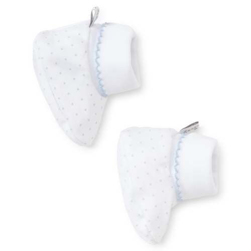 White/Blue New Kissy Dots Print Booties