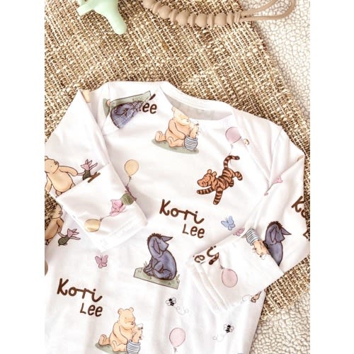 Winnie The Pooh Going Home Outfit, Baby Girl Homecoming Newborn Gown, Baby Boy Gowns, Newborn Hospital Hat, Hospital Personalized Outfit