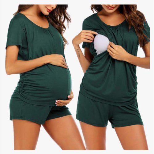 Ekouaer Womens Maternity Pajamas Nursing Pjs for Breastfeeding Soft Postpartum Lounge Sets Sleepwear Layer Pregnancy Clothes