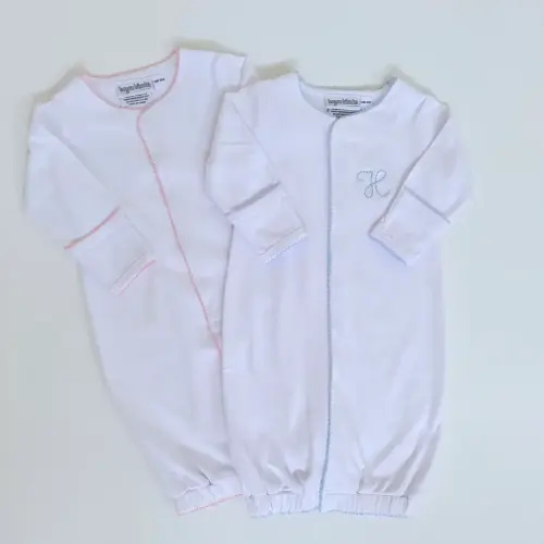 Picot Trim Gown with snaps | Secret Stork Co