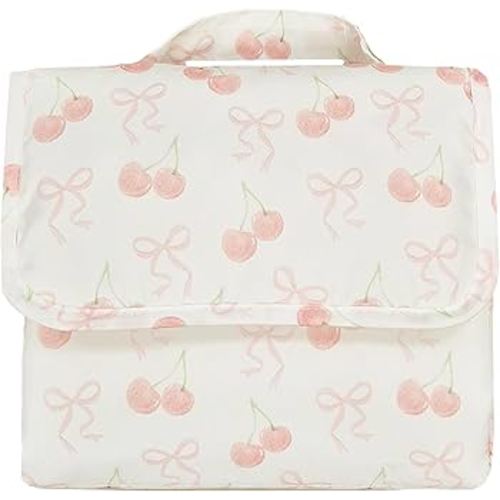 Baby Changing Mat – Portable Foldable Waterproof Travel Changing Pad (Pink Bow/Cherry Changing Mat) : Amazon.co.uk: Baby Products