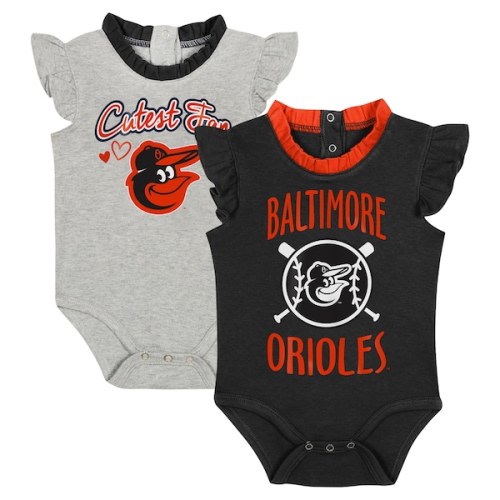 Newborn & Infant Baltimore Orioles Fanatics Black/Gray Two-Pack Fan Bodysuit Set
