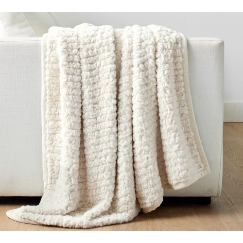 Diamond Ridge Faux Fur Throw