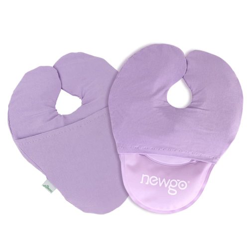 NEWGO Breast Ice Pack for Breast Surgery, 2 Pack Nipple Ice Packs Breastfeeding Ice Packs Reusable for Nursing Mother, Hot Cold Therapy Breast Gel Pack with Washable Cover(Purple)