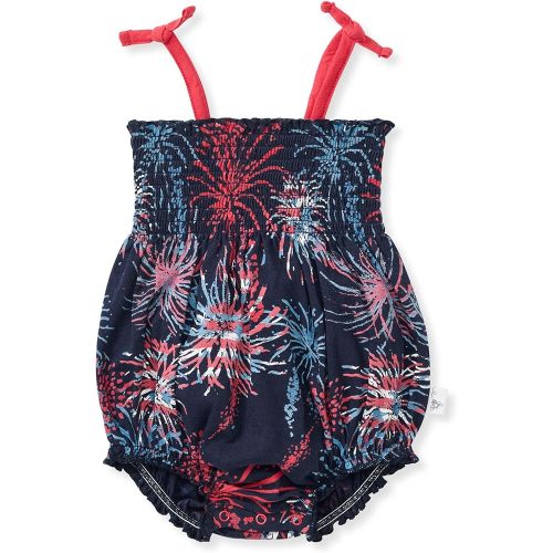 Burt's Bees Baby Baby Girls Strap Romper, 100% Organic Cotton One-piece Bubble Shortall and Layette Set Girl Outfit