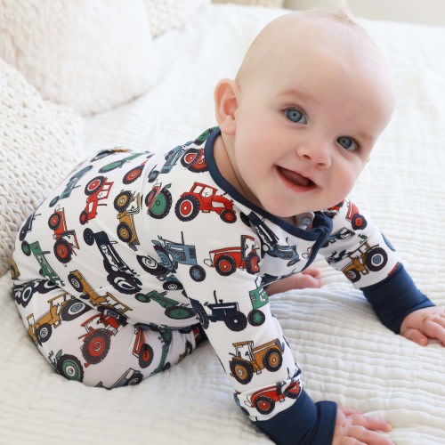 Tiny Tractors Convertible Zip Romper