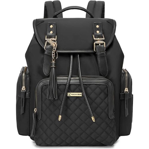 Terzini Bear Diaper Bag Backpack, Diaper Bags for Baby Boy Girl with USB Charging Port,Changing mat,Stroller Hooks (Black)