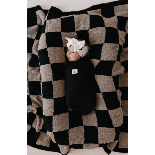 Bamboo Head Wrap | White + Black Bolt