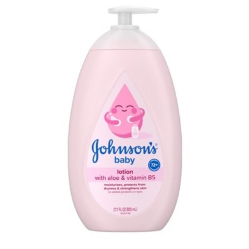 Johnson's Moisturizing Mild Pink Baby Body Lotion, Coconut Oil for Delicate Skin, Hypoallergenic - 27.1 fl oz