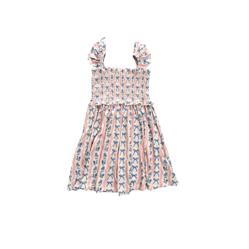 Amelia Bow Smocked Twirl Dress