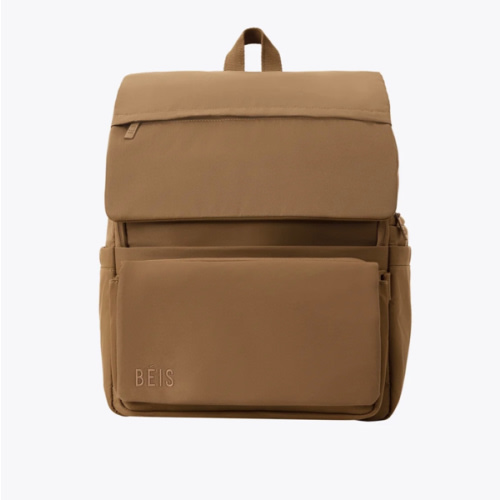BÉIS 'The Ultimate Diaper Backpack' in Camel - Diaper Bag Backpack in Camel Brown