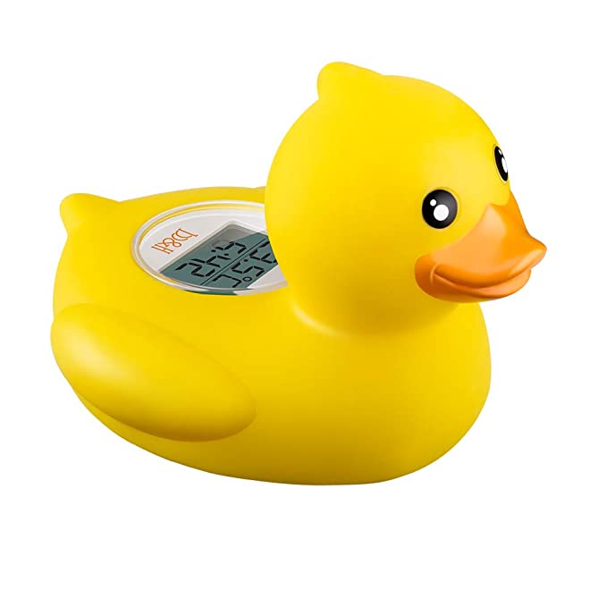 The Infant Baby Bath Floating Toy Safety Temperature - Duck Yellow, ABS/PVC environmental protection material and Plexiglas material, BPA free, 2*LR44 batteries included.