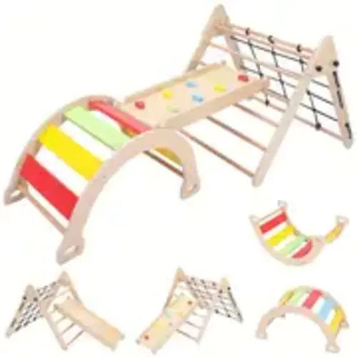 toddler indoor gym playset 3 in 1 wooden climbing toys - Temu