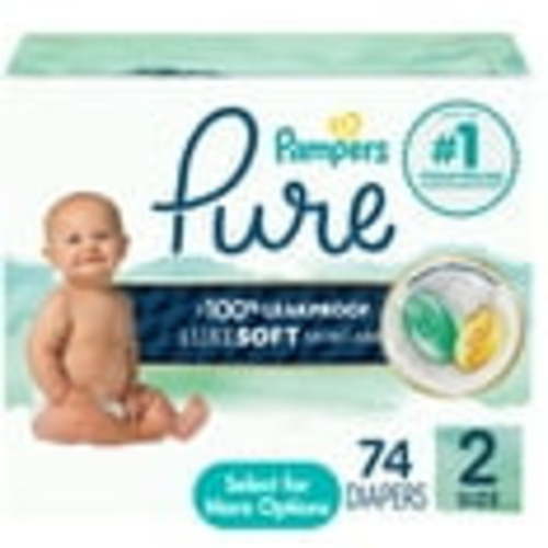SIZE 2: 74 count - Pampers Pure Baby Diapers