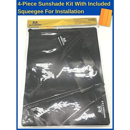 B&Z Solutions Original 4-Pack Car Window Sun Shades Bundle-Universal Fit All Vehicles-Easy and Effective Way to Block Sun Glare, Harmful Heat, and UV Rays from Children or Pets-Black Static Cling Film