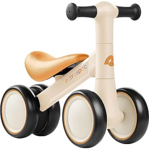 Retrospec Cricket 2 Baby Walker Balance Bike with 4 Wheels for Ages 12-24 Months - First Birthday Gift Toddler Bicycle Toy for 1 Year Old’s - Ride On Toys for Boys & Girls