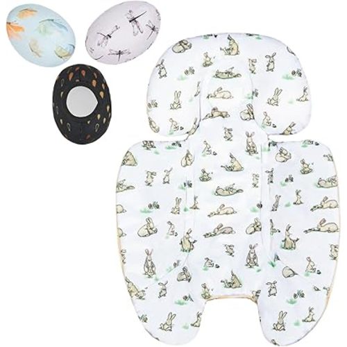 Mamaroo Newborn Insert and 3Pcs Mamaroo Replacement Toy Balls, Breathable Reversible Mamaroo Infant Insert Compatible with 4moms Mamaroo Baby Swing & RockaRoo, Head & Body Support, Machine Washable