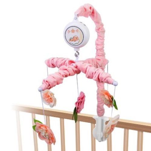 Babyluv"musical Crib Mobile For Baby Girls With 12 Melodies, Flower Rattles, 3 Modes & Volume Control"pink