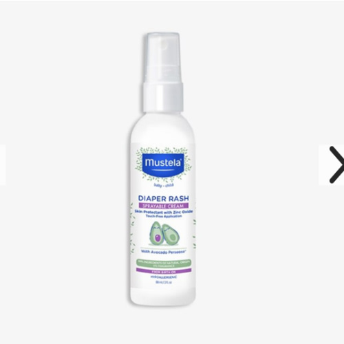 Mustela Spray Diaper Rash Cream for Baby's Bottom, Sprayable Skin Protectant, 3OZ