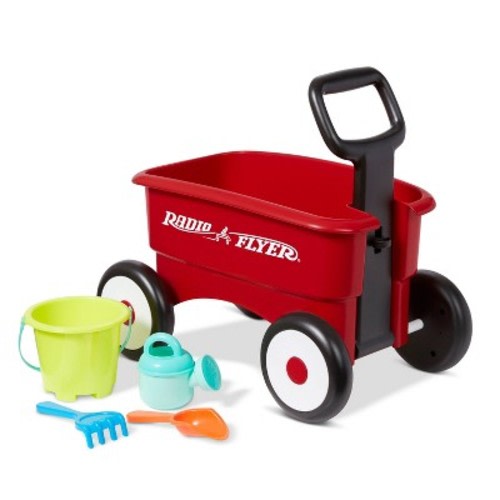 Radio Flyer 2-in-1 Wagon with Garden Tools Push Walker