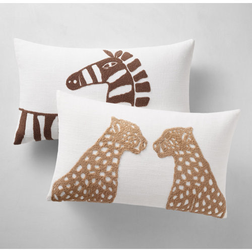 Embroidered Bouclé Safari Animal Pillow | RH Baby & Child