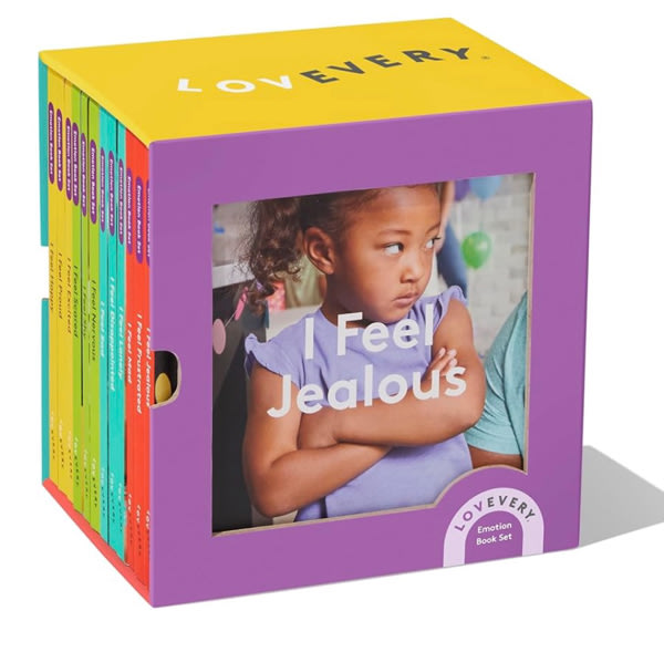 The Emotion Book Set, 12 Books ( Happy, Proud, Excited, Scared, Shy, Nervous, Sad, Disappointed, Lonely, Mad, Frustrated, Jealous) by Lovevery