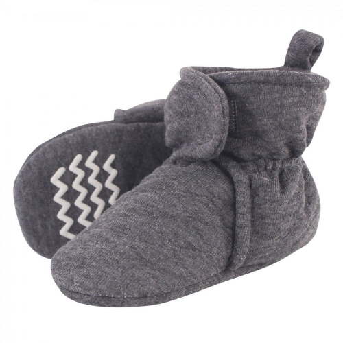 Hudson Baby Baby and Toddler Quilted Booties, Charcoal, 0-6 Months