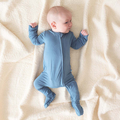 Slate Footie Zippered One Piece