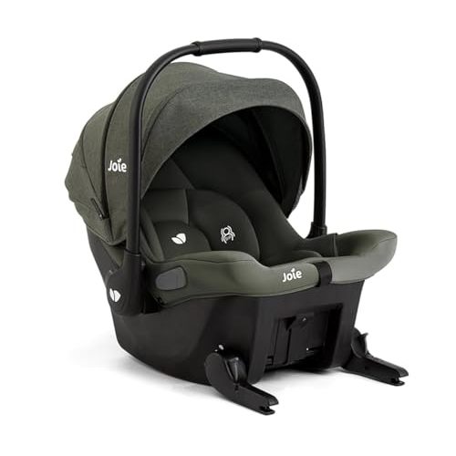 Joie Mint Latch Baseless Infant Car Seat – Lightweight, Built-in Rigid Lower Anchor Attachments and Side-Impact Protection – No Base Installation Required, Travel-Friendly Design (Evergreen)