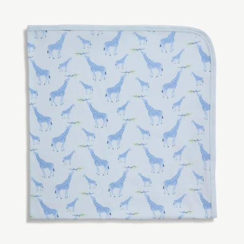 blue jolie giraffe organic cotton soothing swaddle blanket – Magnetic Me