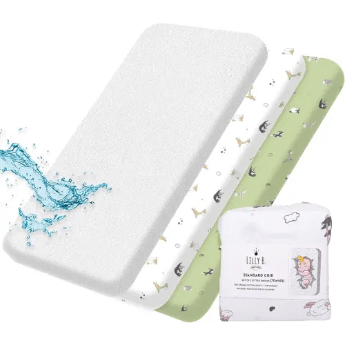 Fitted Sheet 70 x 140 cm - Pack of 3 Organic GOTS-Certified 2 Bed Sheets for Cots Equipped + 1 Waterproof Mattress Protector, 100% Organic Cotton Jersey Bed Linen for Toddlers and Babies : Amazon.de: Baby Products