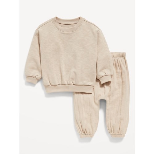 Unisex Crew-Neck Sweatshirt & Jogger Pants Set for Baby