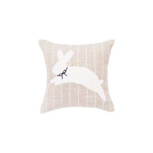 C&F Home White Easter Bunny Rabbit Hop Silhouette Striped Small/Petite Accent Pillow, 8" x 8"