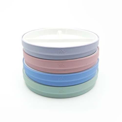 6.7"/16cm Porcelain White Divided Plates with Silicone Sleeves