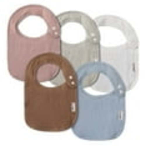 Gllquen Baby Organic Soft Muslin Bibs for Baby Boys Girls, for Drooling and Teething 5 Pack, Pastel
