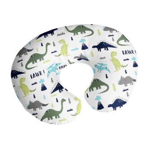 Sweet Jojo Designs Boy Support Nursing Pillow Cover (pillow Not Included) Mod Dinosaur Blue Green And Grey